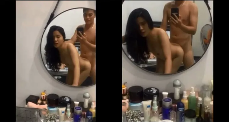 địt nữ sinh xinh như hoa trước gương