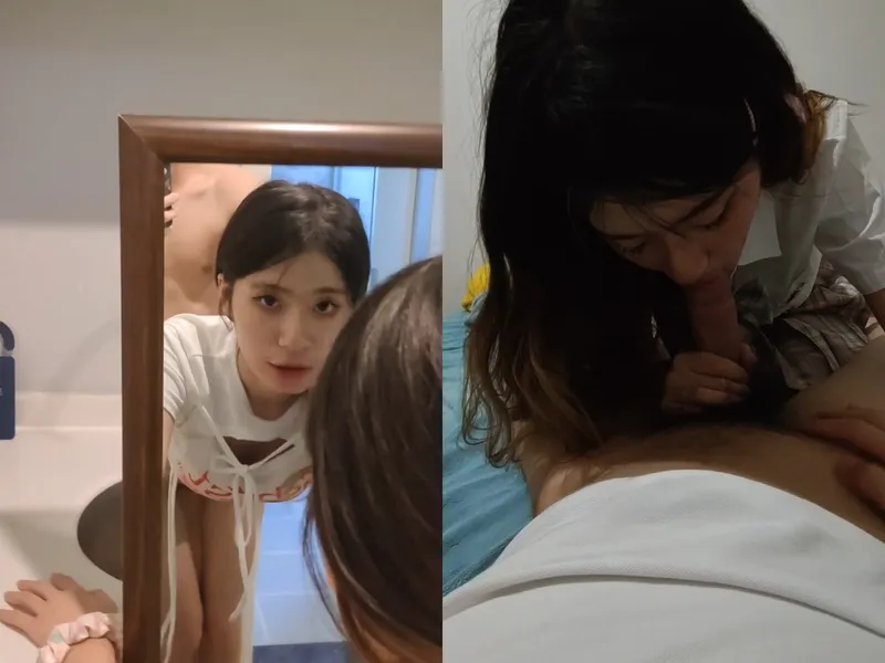 Chị thiên thần doggy style trước gương sướng tê tái